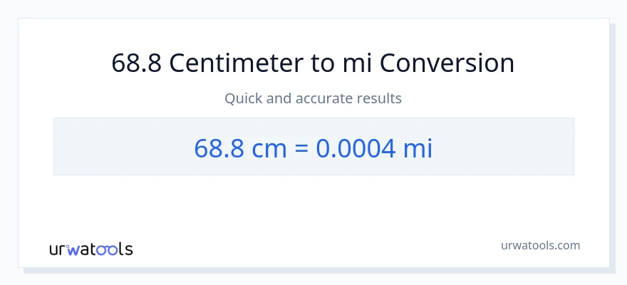 68.8 Centimeter til miles konvertering