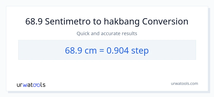 68.9 Mga Sentimetro patungong mga hakbang na conversion
