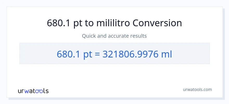680.1 Pints patungong mga mililitro na conversion