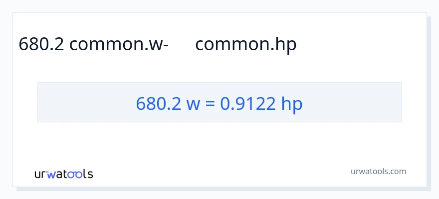 680.2 վատտ-ից ձիաուժ փոխակերպում