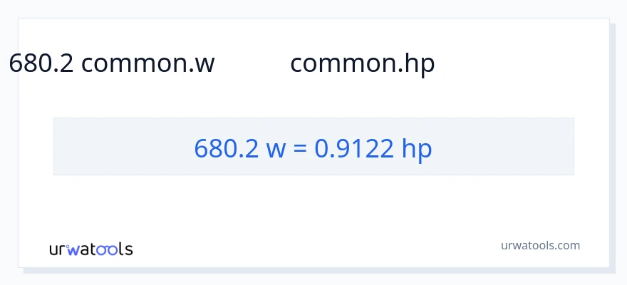 680.2 ವ್ಯಾಟ್ಸ್ ರಿಂದ ಅಶ್ವಶಕ್ತಿ ಪರಿವರ್ತನೆ