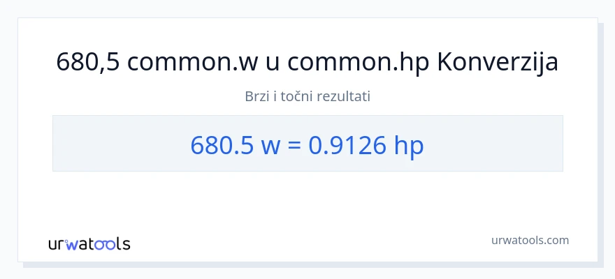 Konverzija od vati do konjske snage: 680.5