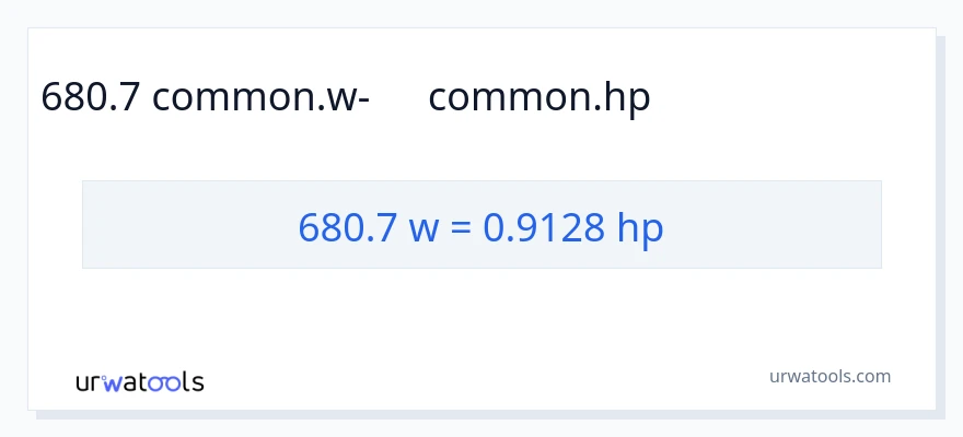 680.7 վատտ-ից ձիաուժ փոխակերպում