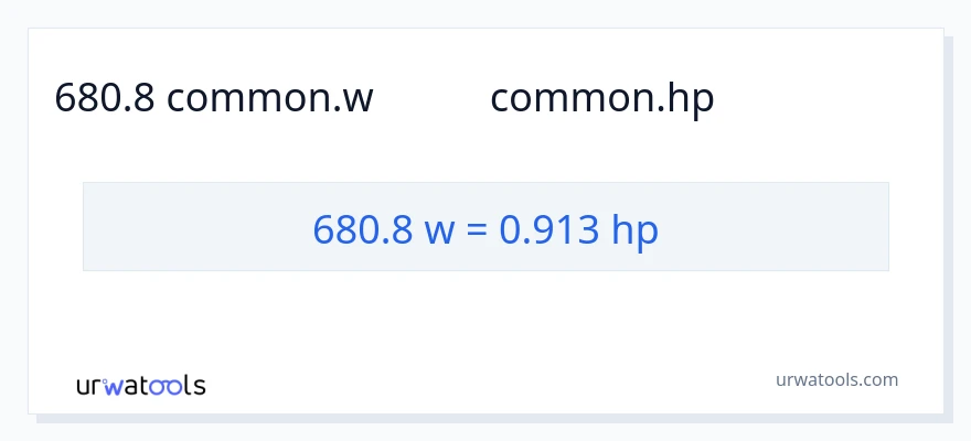 680.8 ওয়াট থেকে অশ্বশক্তি রূপান্তর
