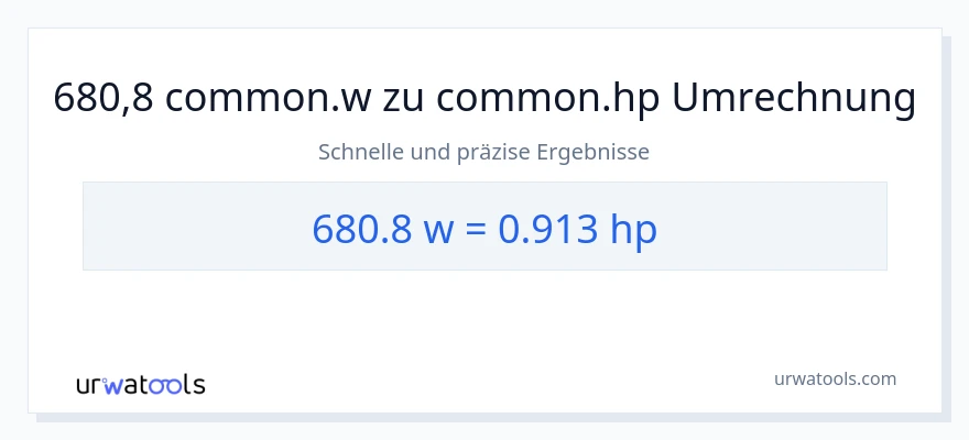 680.8 Watt zu PS Umwandlung