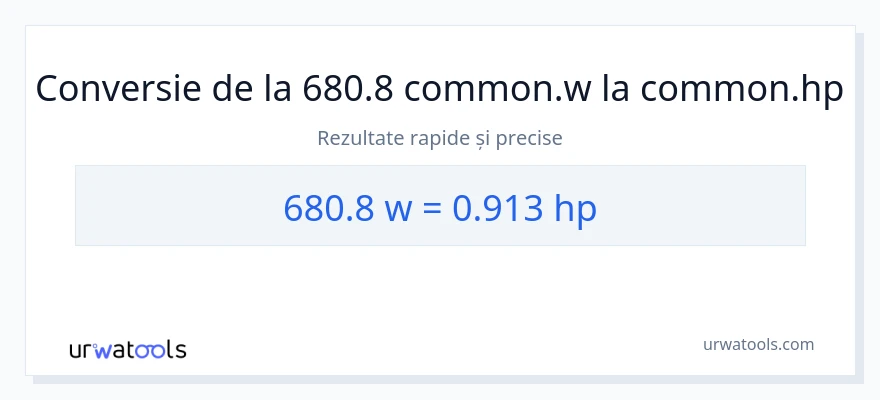 Conversie 680.8 wați la cai putere