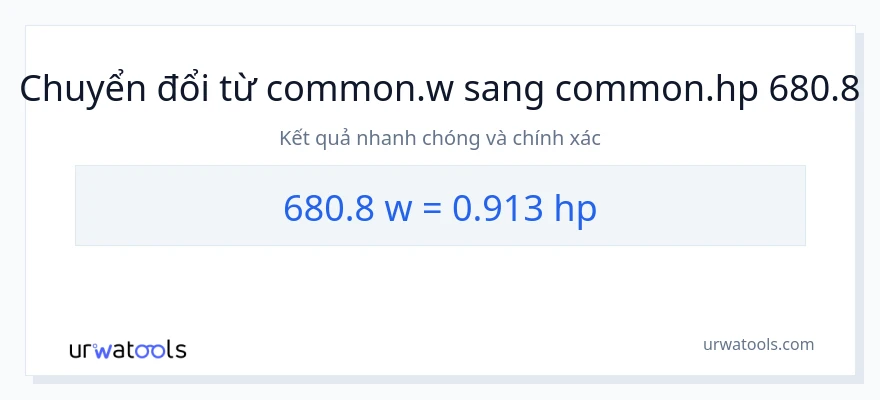Chuyển đổi 680.8 watt sang mã lực