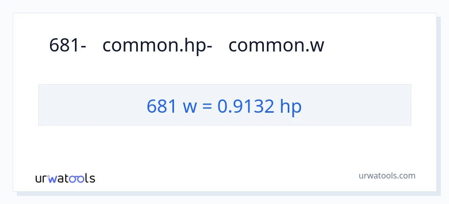 המרה של 681 וואט ל- כּוֹחַ סוּס