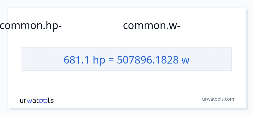 681.1 കുതിരശക്തി ൽ നിന്ന് വാട്ട്സ് ലേക്ക് പരിവർത്തനം