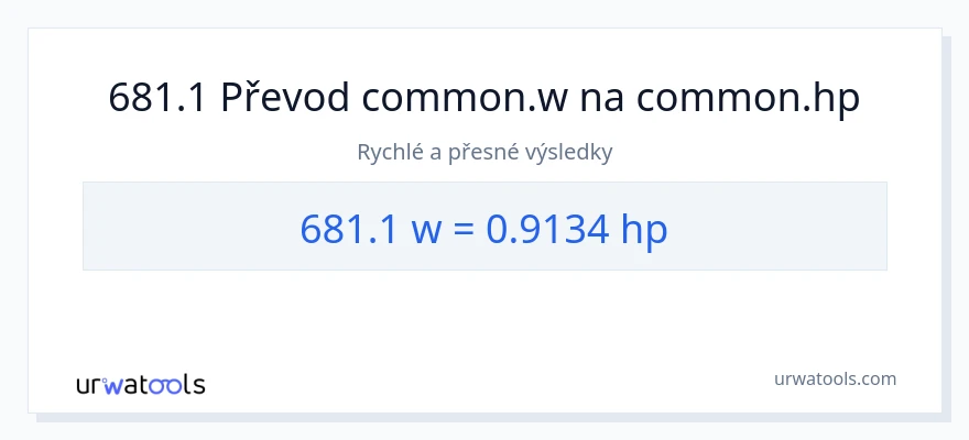 Konverze z watty na koňská síla: 681.1