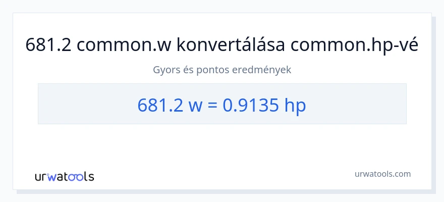 681.2 watt - lóerő konverzió