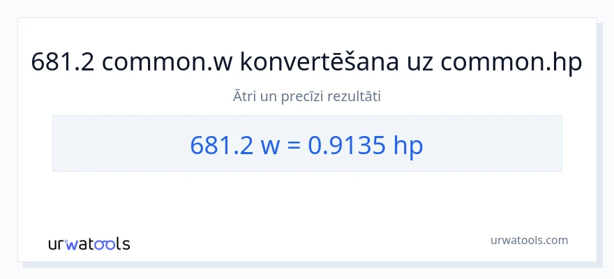 681.2 vati uz zirgspēki konversiju