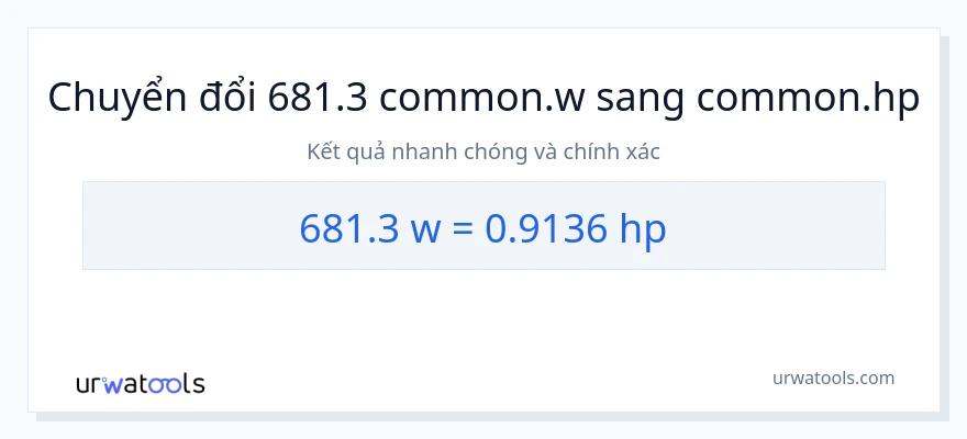 Chuyển đổi 681.3 watt sang mã lực