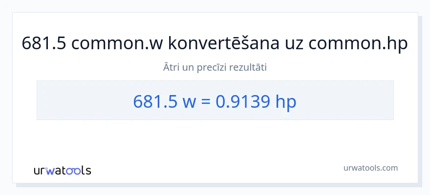 681.5 vati uz zirgspēki konversiju