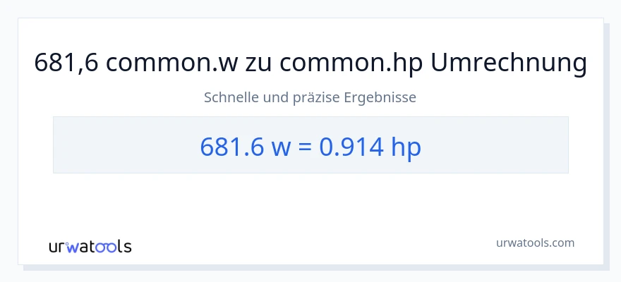 681.6 Watt zu PS Umwandlung