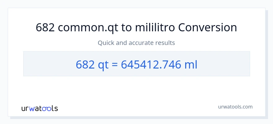 682 Quarts patungong mga mililitro na conversion