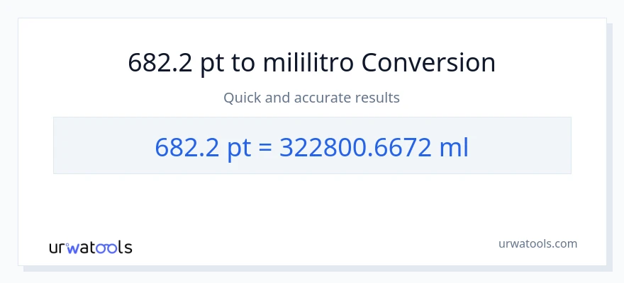 682.2 Pints patungong mga mililitro na conversion