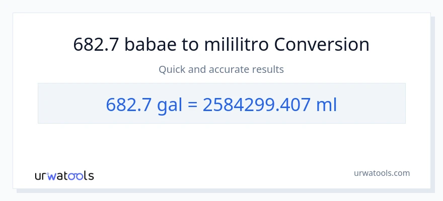 682.7 Mga galon patungong mga mililitro na conversion