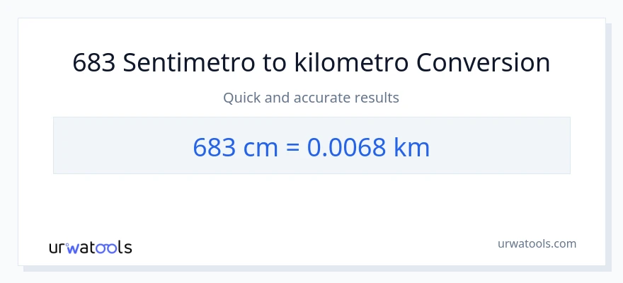 683 Mga Sentimetro patungong Kilometro na conversion