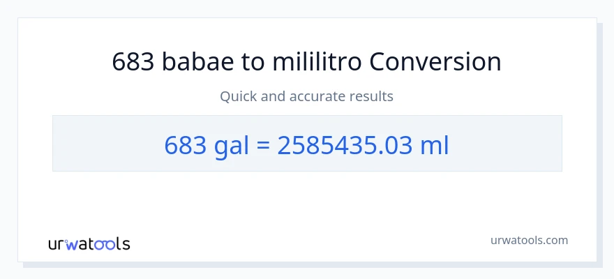 683 Mga galon patungong mga mililitro na conversion
