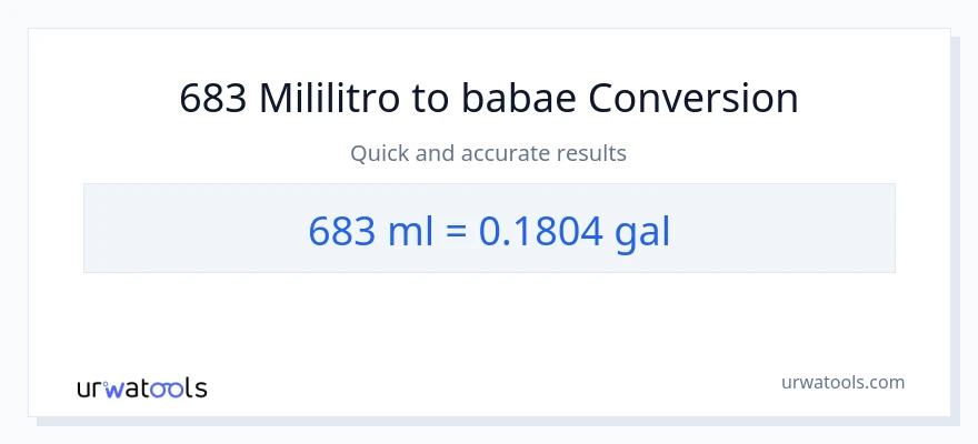 683 mga mililitro patungong Mga galon na conversion