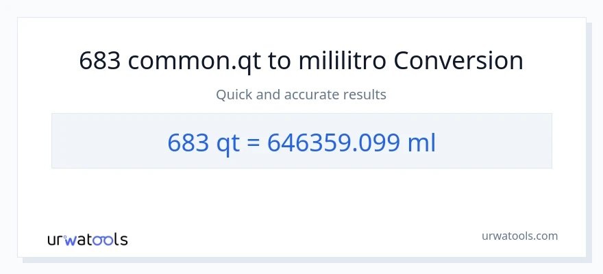 683 Quarts patungong mga mililitro na conversion