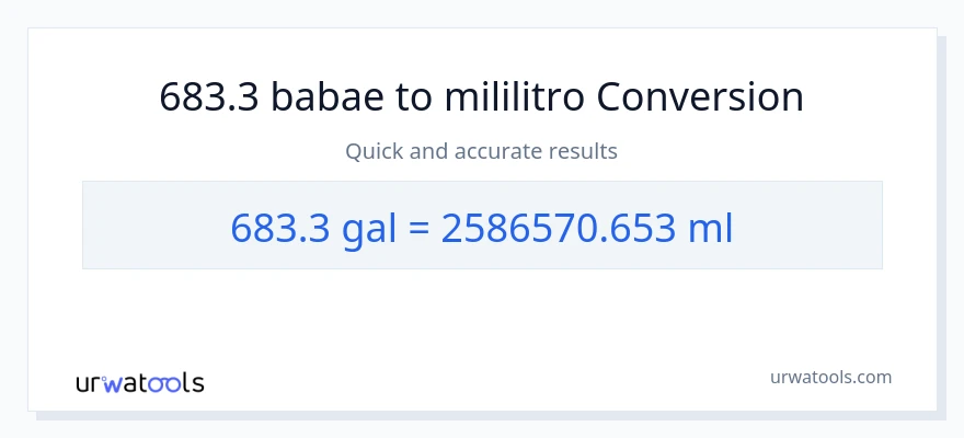 683.3 Mga galon patungong mga mililitro na conversion