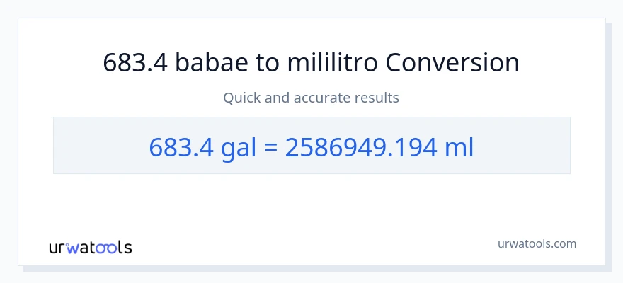 683.4 Mga galon patungong mga mililitro na conversion