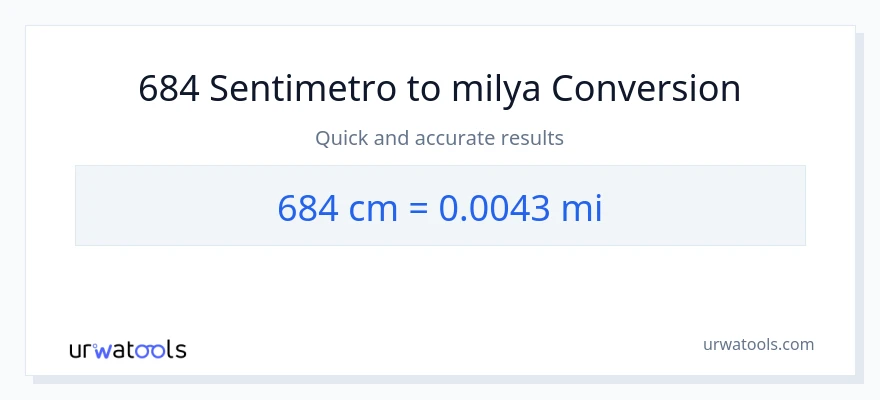 684 Mga Sentimetro patungong milya na conversion