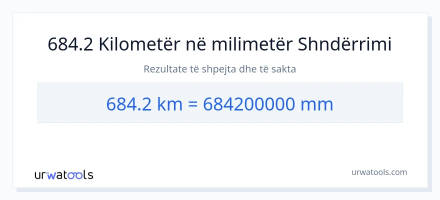 Konvertimi 684.2 kilometra në milimetra