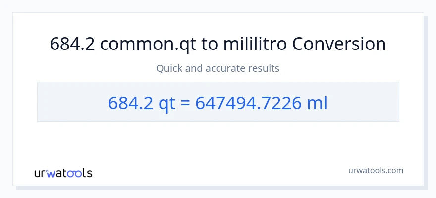 684.2 Quarts patungong mga mililitro na conversion