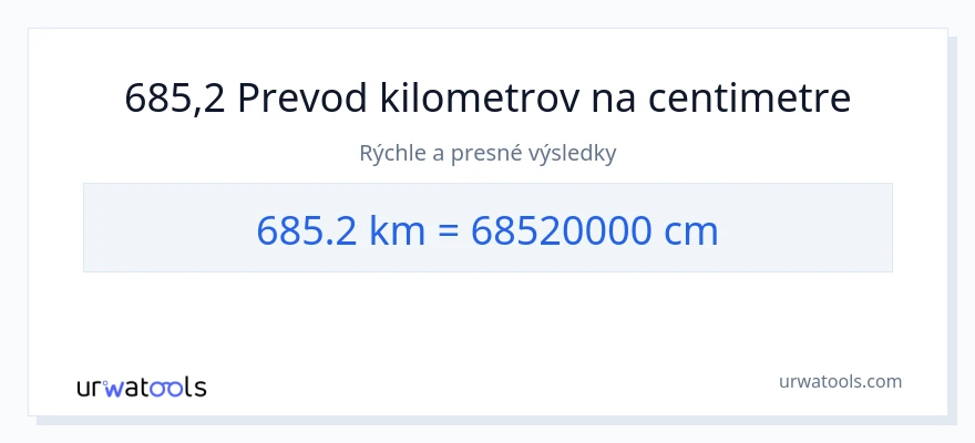 Konverzia z kilometre na Centimetre: 685.2