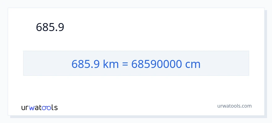 685.9 કિલોમીટર થી સેન્ટીમીટર રૂપાંતર