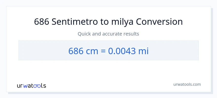686 Mga Sentimetro patungong milya na conversion