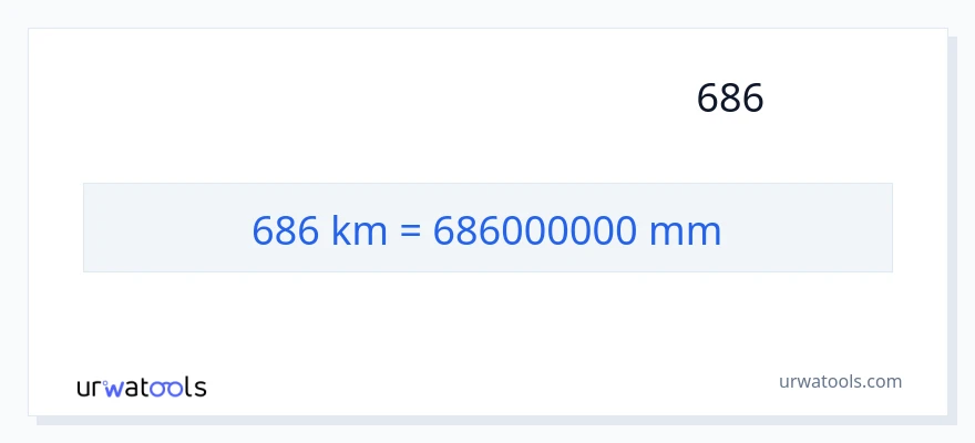 המרה של 686 קילומטרים ל- מילימטרים