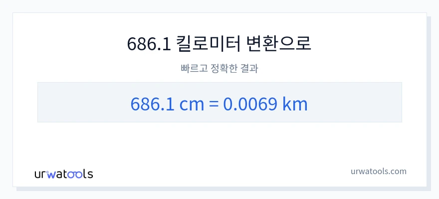 686.1 센티미터에서 킬로미터으로의 변환