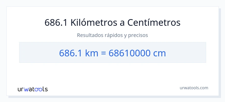 Conversión de 686.1 kilómetros a Centímetros