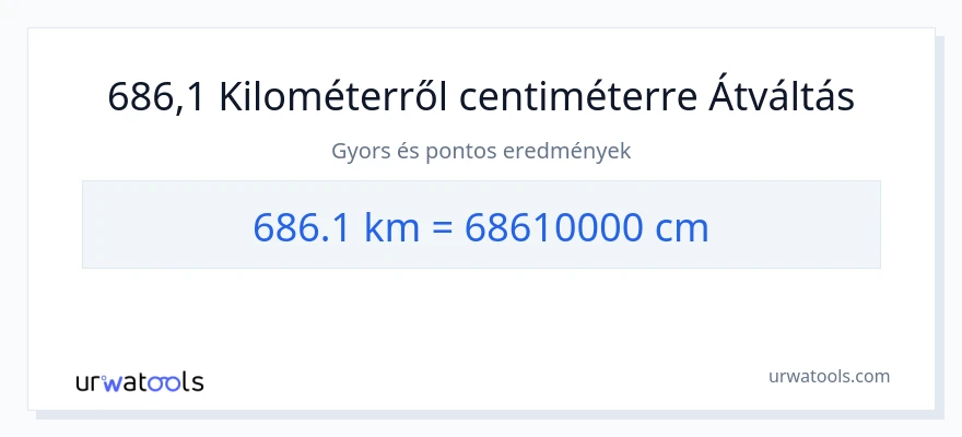 686.1 kilométer - Centiméter konverzió