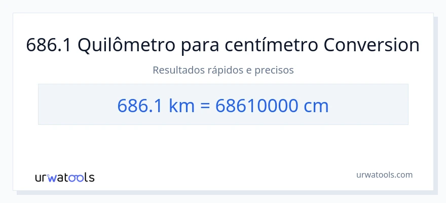 Conversão de 686.1 quilômetros para Centímetros