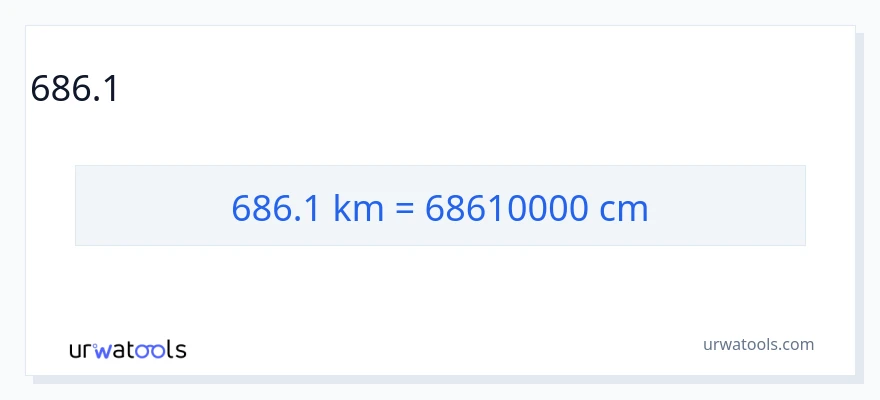 686.1 కిలోమీటర్లు నుండి సెంటీమీటర్లు కు మార్పిడి