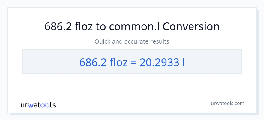 686.2 mga onsa ng likido patungong Liters na conversion