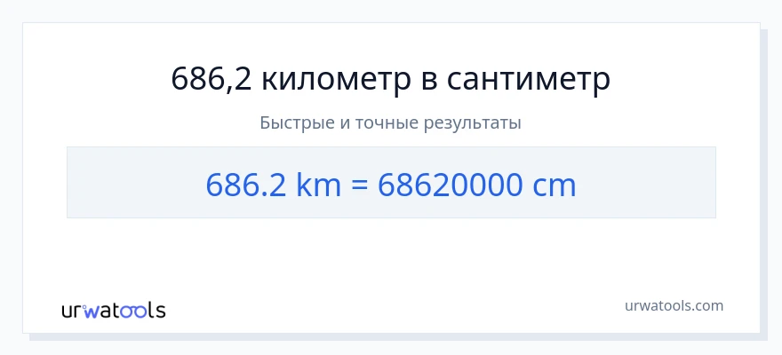 686.2 километры в Сантиметры преобразование