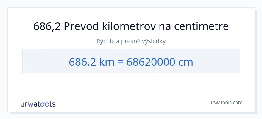 Konverzia z kilometre na Centimetre: 686.2