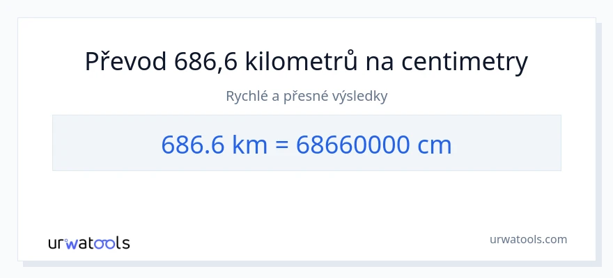 Konverze z kilometry na Centimetry: 686.6