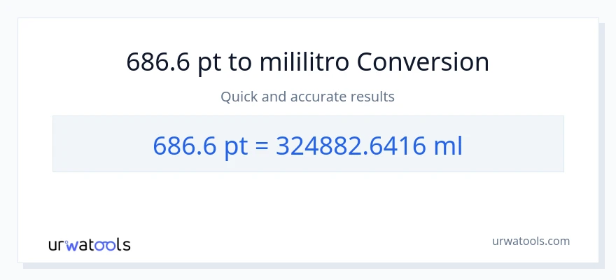 686.6 Pints patungong mga mililitro na conversion