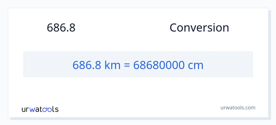 การแปลง 686.8 กิโลเมตร เป็น เซนติเมตร