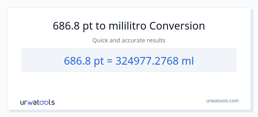 686.8 Pints patungong mga mililitro na conversion