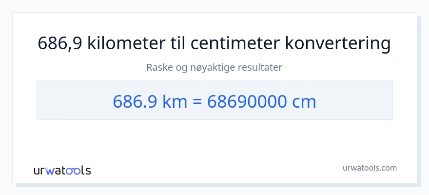 686.9 kilometer til Centimeter konvertering