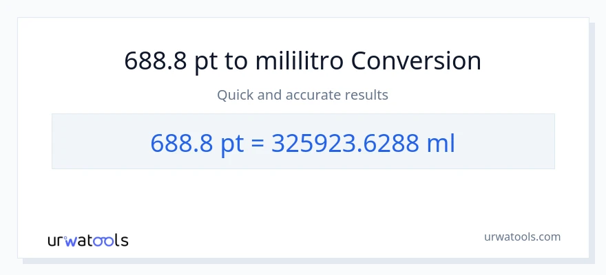 688.8 Pints patungong mga mililitro na conversion