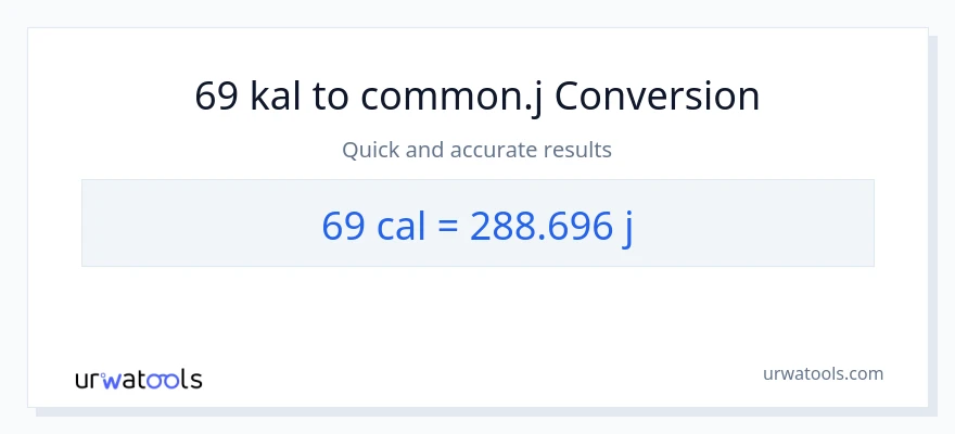 69 mga kaloriya patungong mga joule na conversion